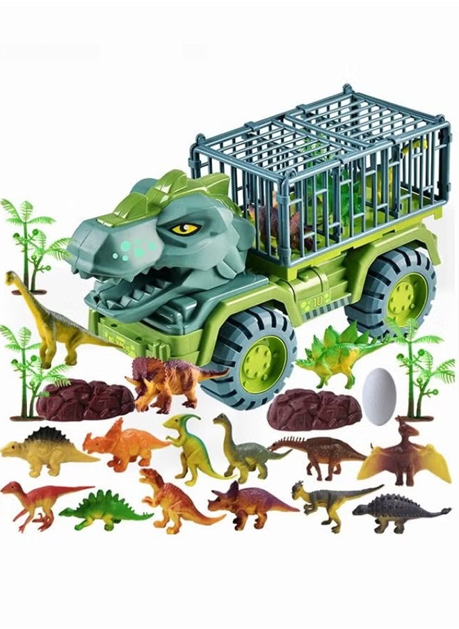 Dinosaur Truck Toys Transport Car  Truck With Dinosaur Toys Car 21 pcs Dinosaur Truck Set Toys  For Kids Boys Girls