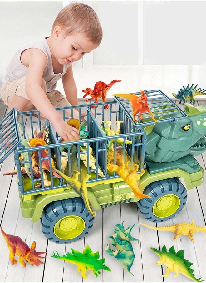 Dinosaur Truck Toys Transport Car  Truck With Dinosaur Toys Car 21 pcs Dinosaur Truck Set Toys  For Kids Boys Girls