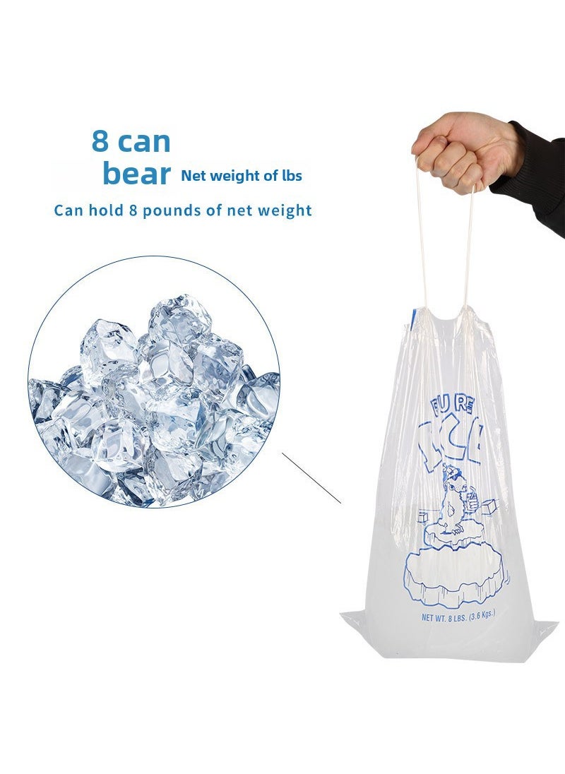 Transparent Food-Grade Ice Bag for Bar 8 pound ice pack (28*46 + 4cm)