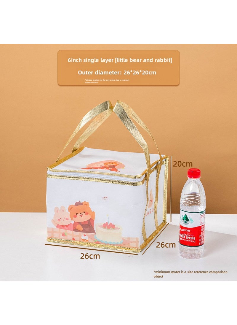 Thick Insulated Cake Carrier Birthday Deliverable 6-inch single-layer insulation bag 