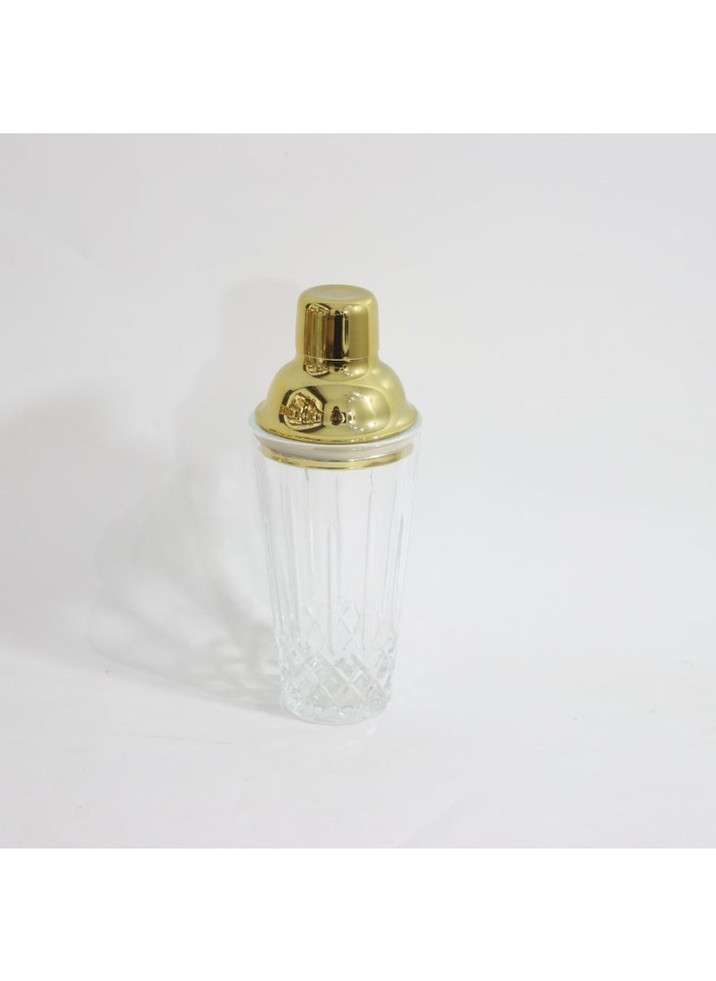 Crystal Glass Cocktail Shaker Rose Gold Gold (vertical stripes)