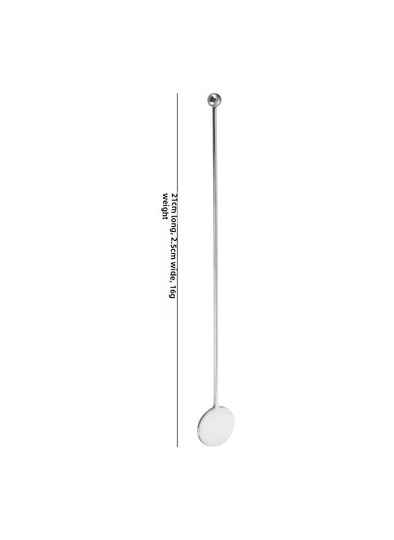 Stainless Steel 304 Cocktail Stirrer Round Tag [Silver] Large-Round brand stirring rod