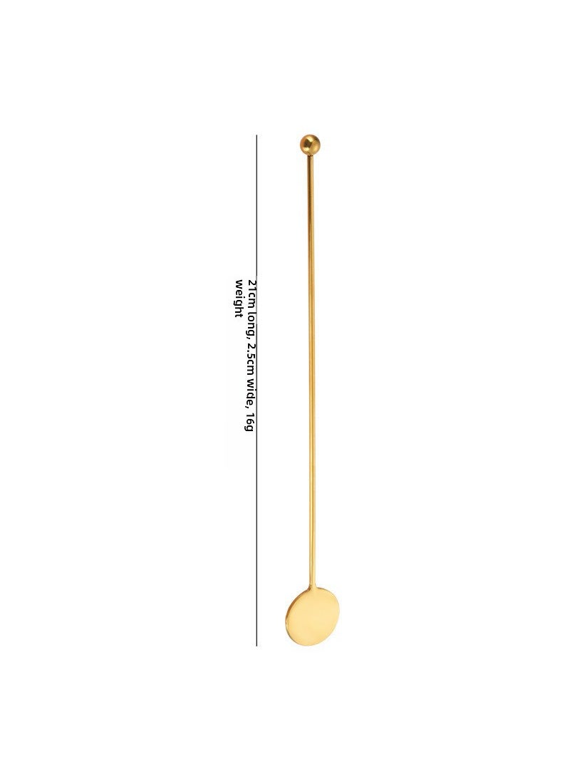 Stainless Steel 304 Cocktail Stirrer Round Tag [Gold] Large-Round Brand Stirring Bar