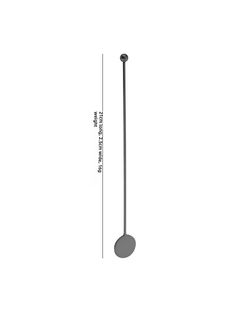 Stainless Steel 304 Cocktail Stirrer Round Tag [Black] Large-Round brand stirring rod