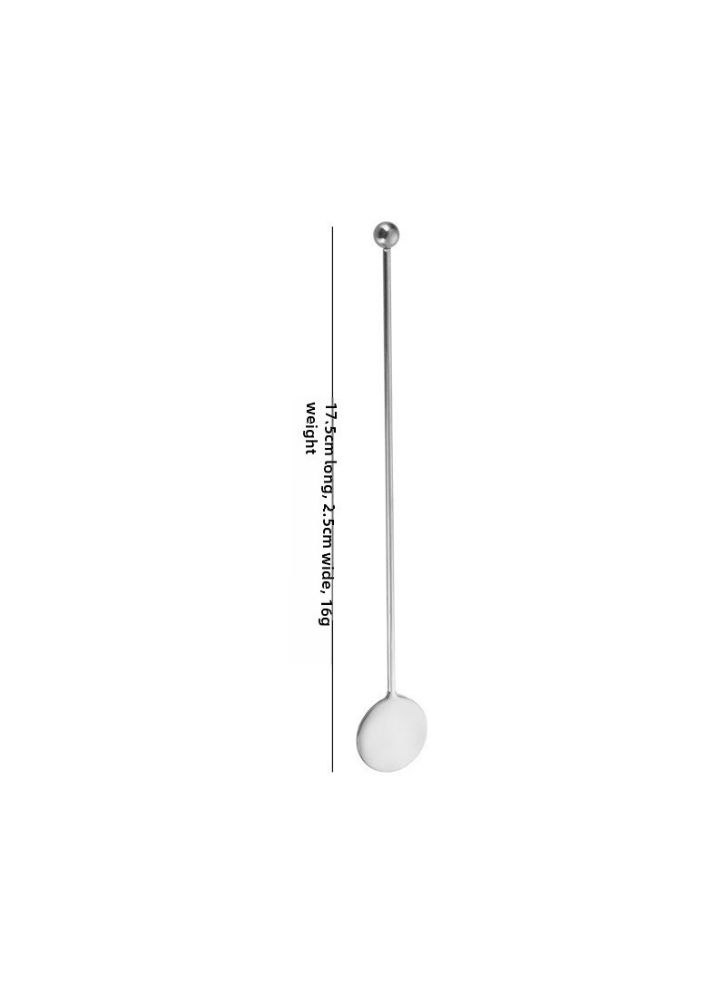 Stainless Steel 304 Cocktail Stirrer Round Tag [Silver] trumpet-Round brand stirring rod