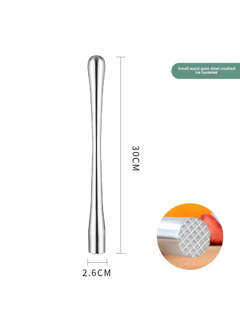 Stainless Steel Muddler Cocktail Ice Crusher 30CM all steel waist