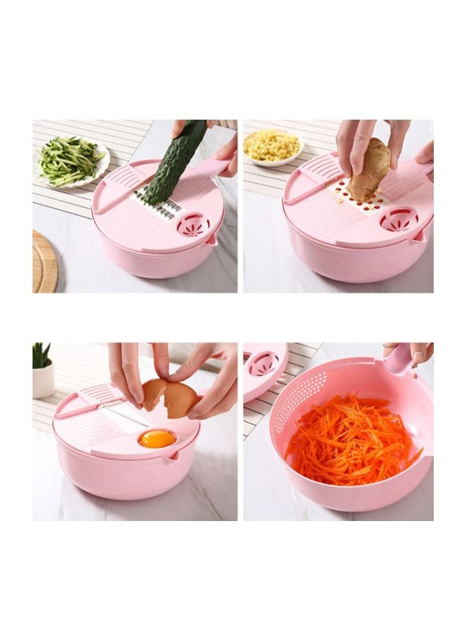 Multifunction Vegetable Slicer Pink/White 210x210x90mm