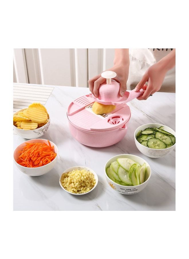 Multifunction Vegetable Slicer Pink/White 210x210x90mm