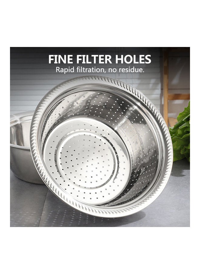 Stainless Steel Grating Basin Drain Silver 27x10.5x27cm