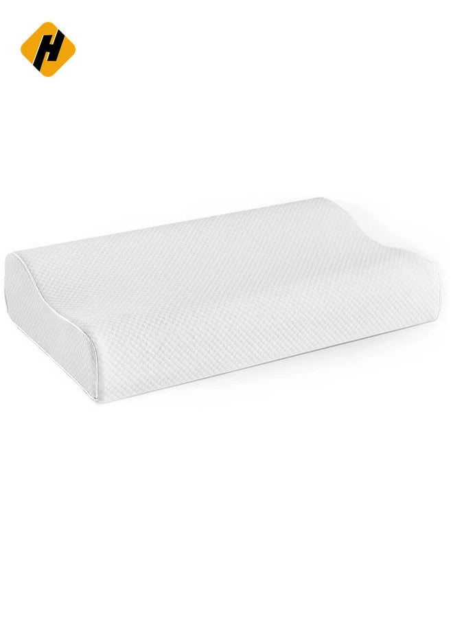 Bed Pillow with 2 Adjustable Height, 61x35.6x11.9cm, Ergonomically Designed Contour Sleeping Pillows with Washable Pillow Cover for Side Sleepers