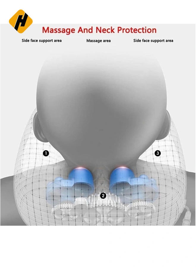 Rechargeable U Shaped Cervical Massage Pillow Neck Massager Vibration Pillow, Multifunctional Shoulder and Electric for Relax Muscles Fatigue