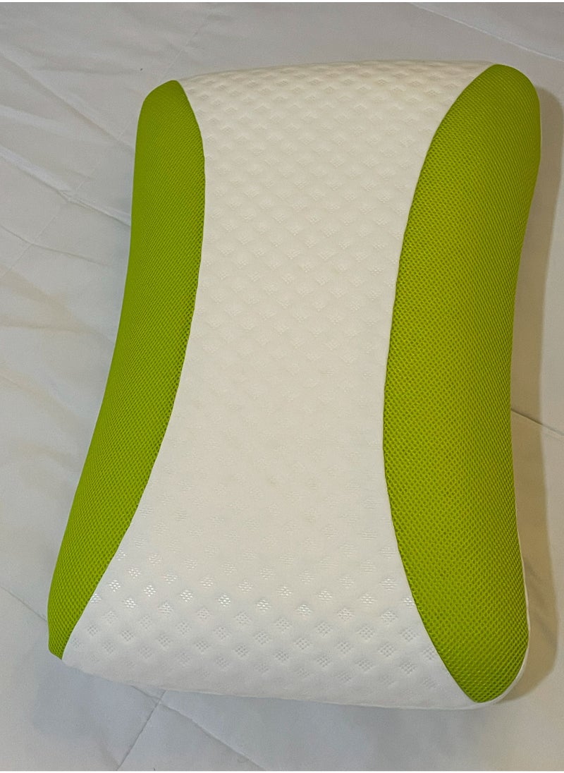 Aloe Vera Infused Memory Foam Pillow With Removable Cover - Hypoallergenic & Breathable- 60x40x12cm