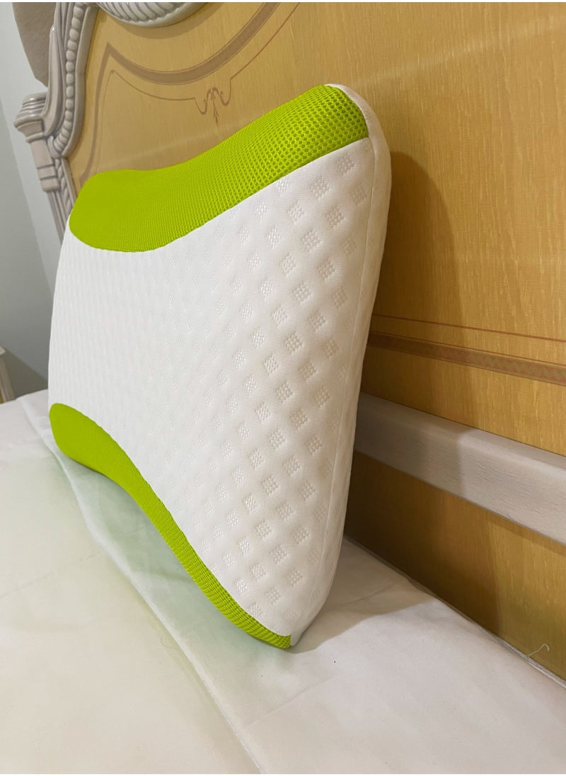 Aloe Vera Infused Memory Foam Pillow With Removable Cover - Hypoallergenic & Breathable- 60x40x12cm