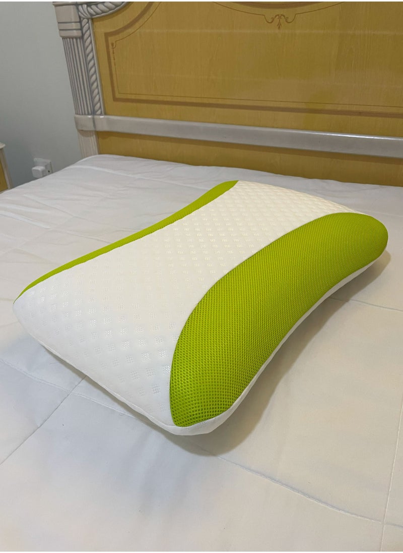 Aloe Vera Infused Memory Foam Pillow With Removable Cover - Hypoallergenic & Breathable- 60x40x12cm