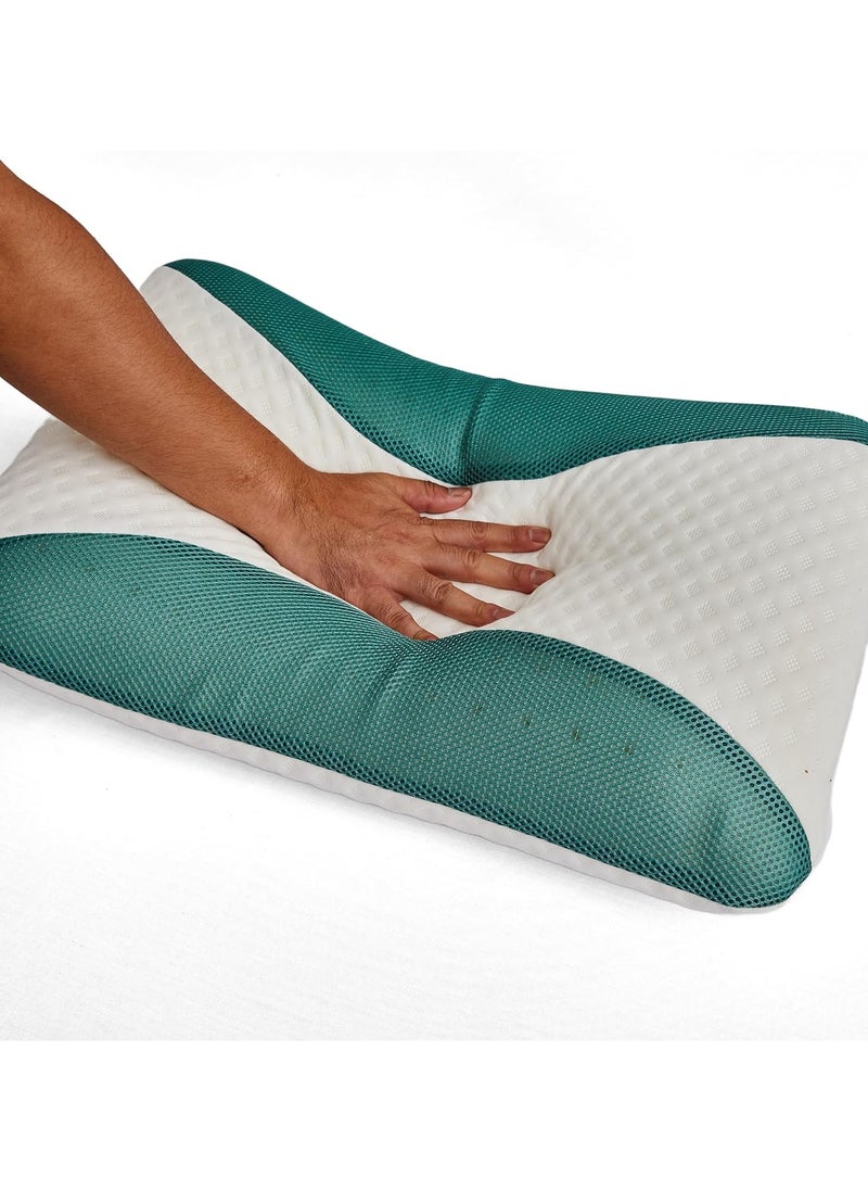 Eucalyptus Infused Memory Foam Pillow With Removable Cover - Hypoallergenic & Breathable- 60x40x12cm