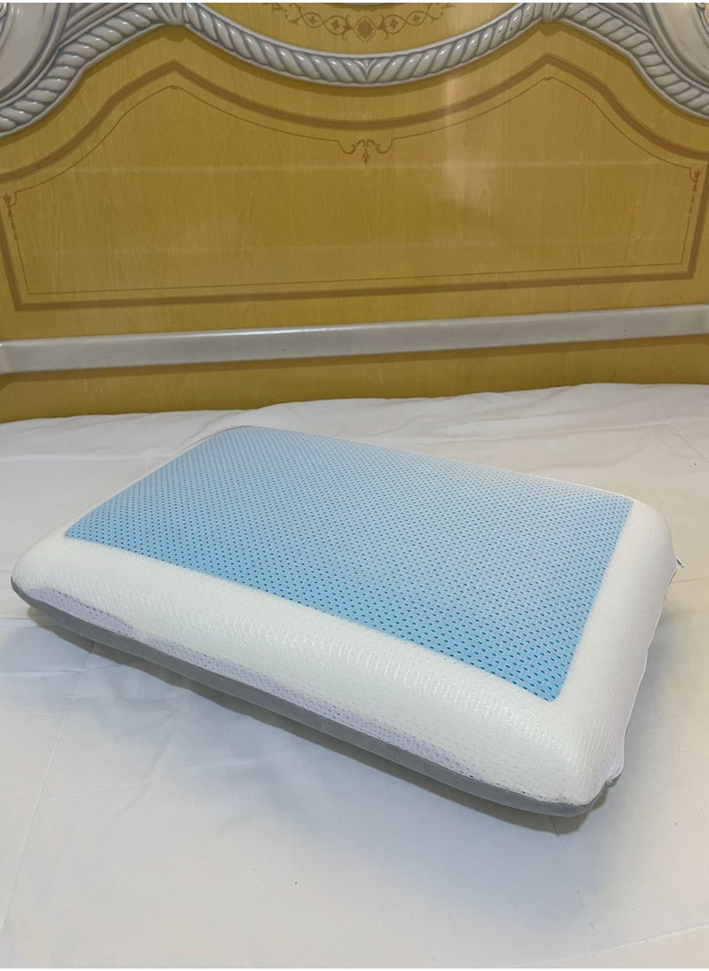 Cool Gel Deluxe Memory Foam Pillow With Cooling Technology and Removable Cover - 60x40x13 cm