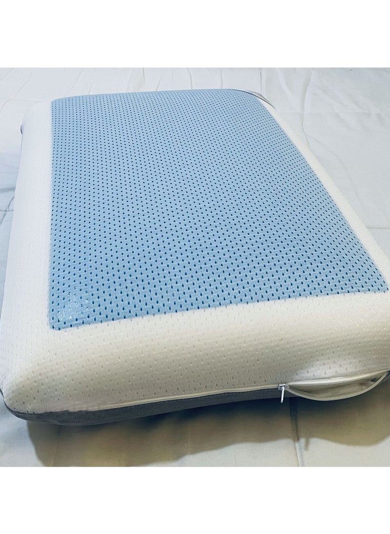 Cool Gel Deluxe Memory Foam Pillow With Cooling Technology and Removable Cover - 60x40x13 cm