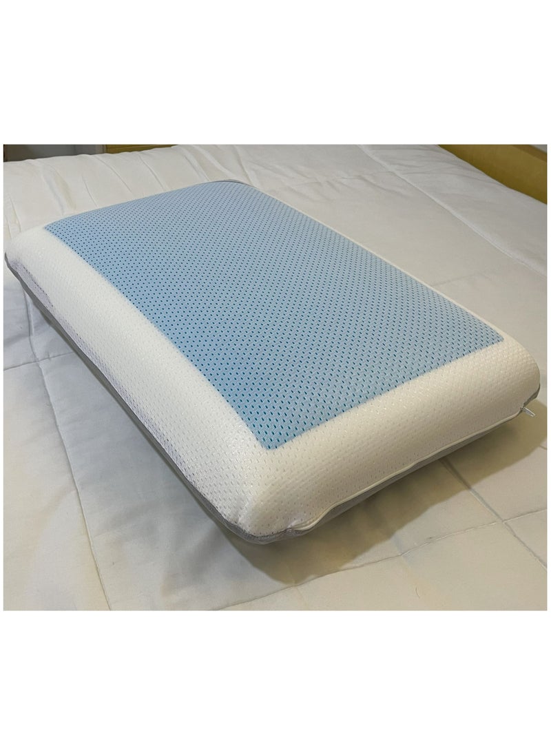 Cool Gel Deluxe Memory Foam Pillow With Cooling Technology and Removable Cover - 60x40x13 cm