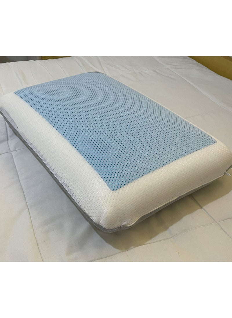 Set Of 2-Cool Gel Deluxe Memory Foam Pillow With Cooling Technology and Removable Cover - 60x40x13 cm