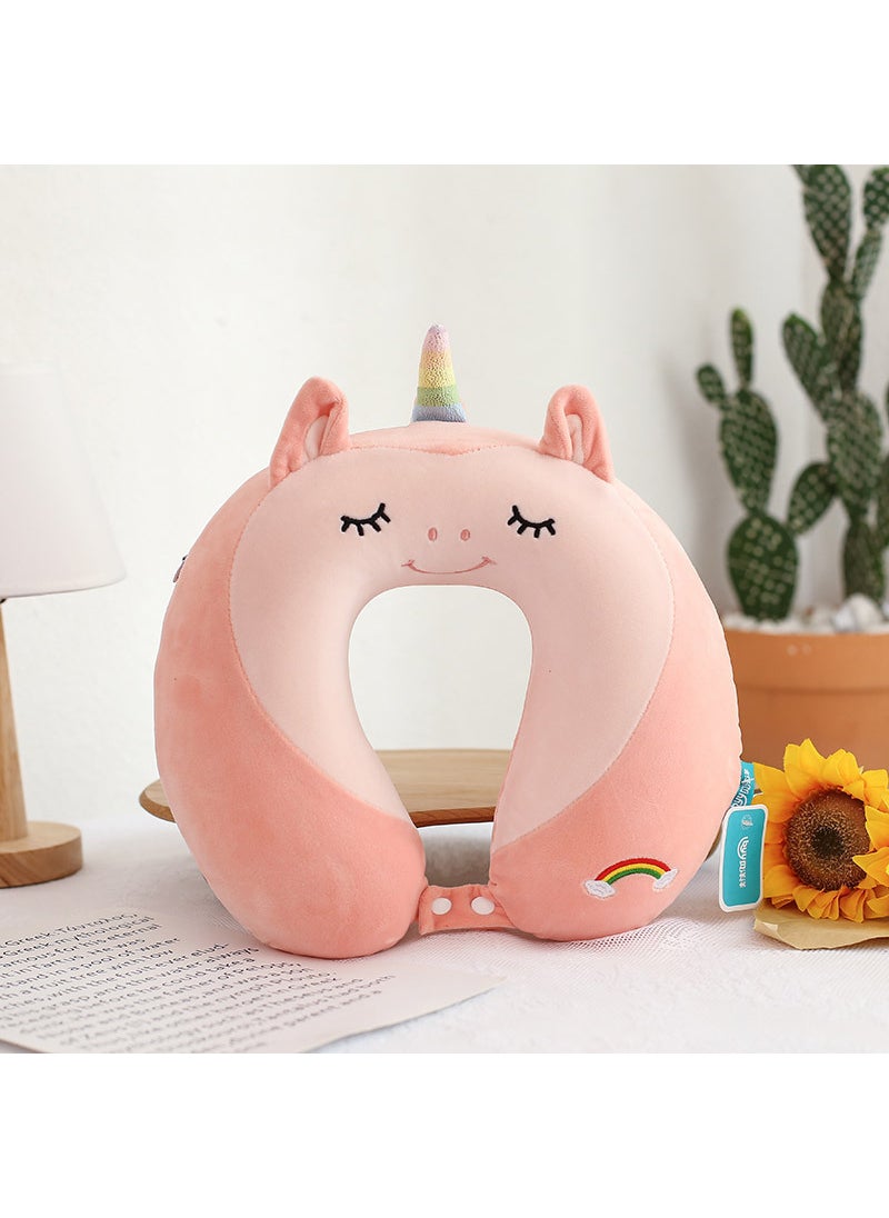 Memory Foam Cartoon U-Shaped Neck Pillow Unicorn