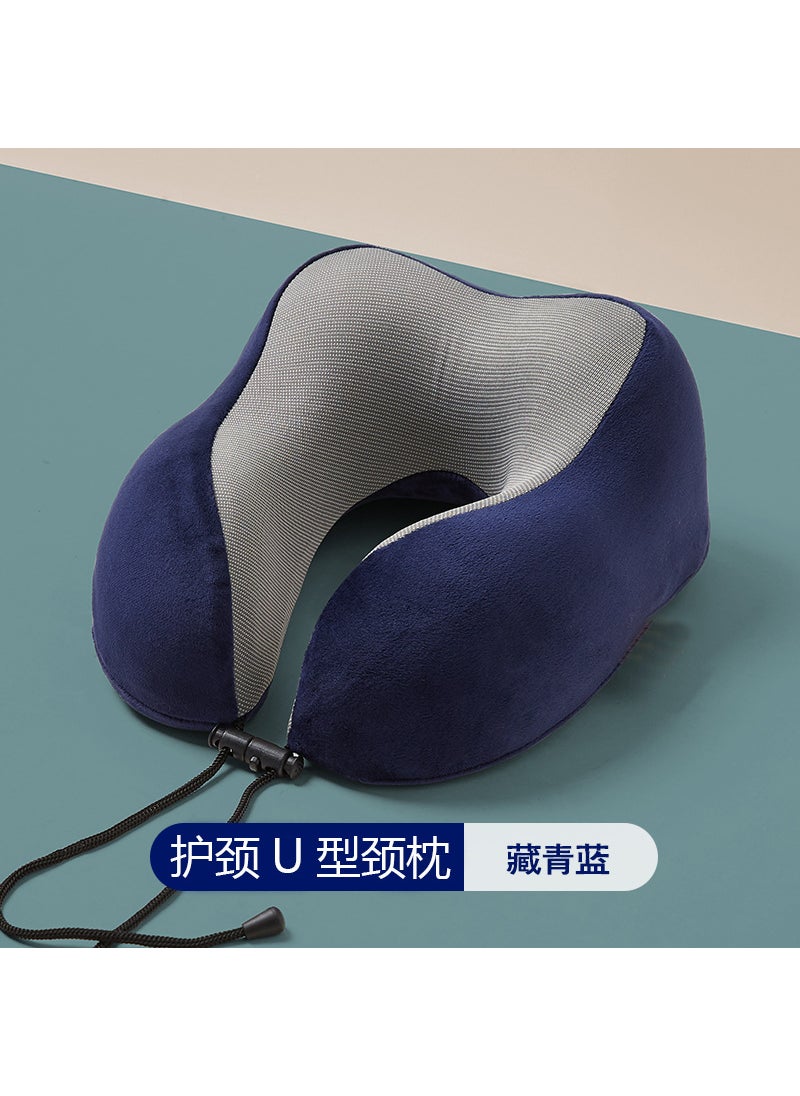 Travel Neck Pillow Slow Rebound Memory Foam Navy blue