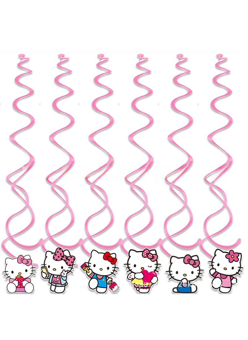 KT Cat Party Paper Plates Kids Birthday Supplies Lifting 6PCS-KT Cat