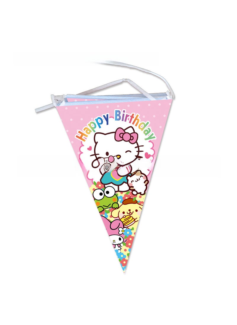 KT Cat Party Paper Plates Kids Birthday Supplies Pennant 10PCS-KT cat