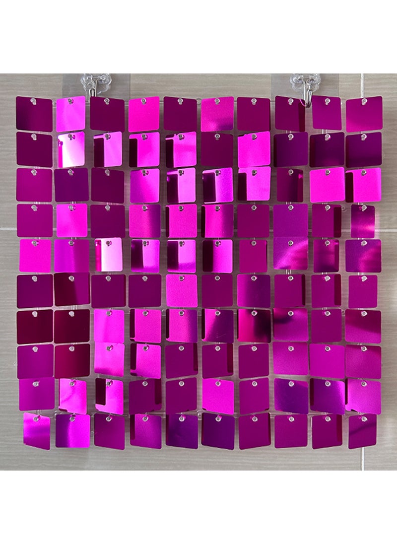 Sequin Wall Panels for Party Decor JX-2244 rose red