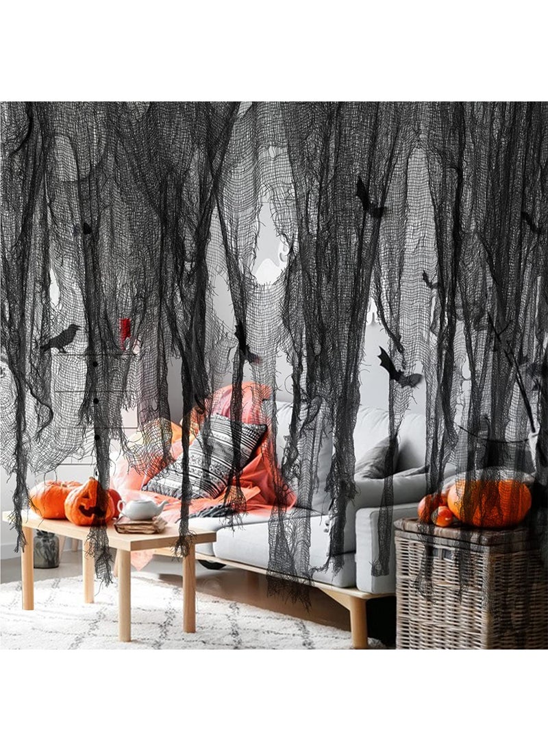 Halloween Gauze Drapery Terror Props Decoration Orange 76cm x 183cm