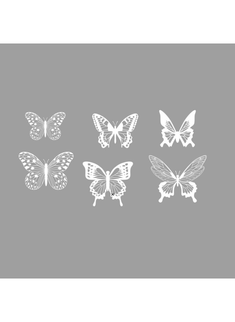 Butterfly Birthday Cake Toppers Elegant Mothers Day Decor Light white butterfly set (with wire)