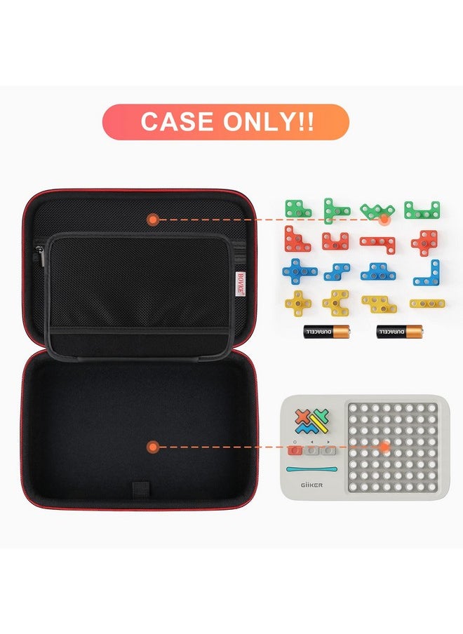 Carrying Case For Giiker Super Blocks Pattern Matching Puzzle Games, Giiker Brain Teaser Toys Super Blocks Storage Bag For Kids Teens, Mesh Pocket For Extra Puzzles And Accessories, Black+Black