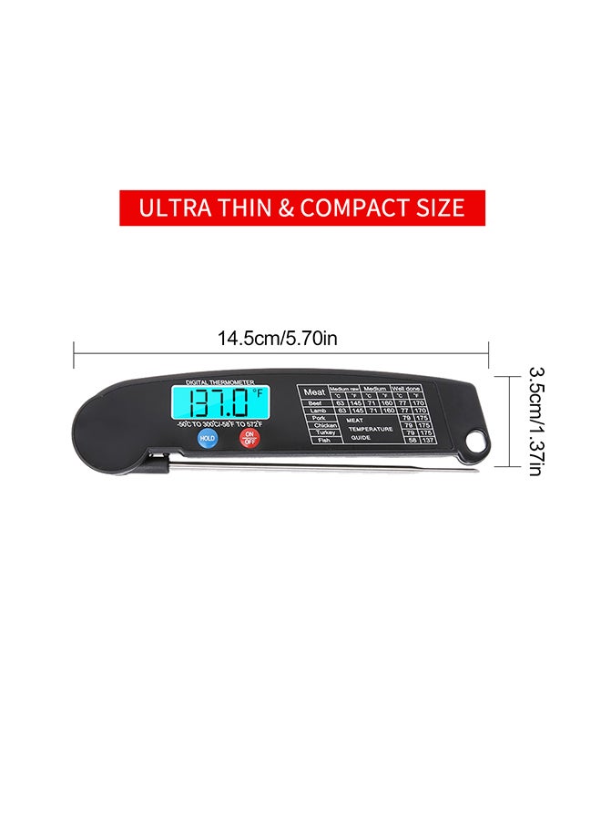 Digital Instant Read Meat Thermometer Black 20.00x1.50x7.50cm