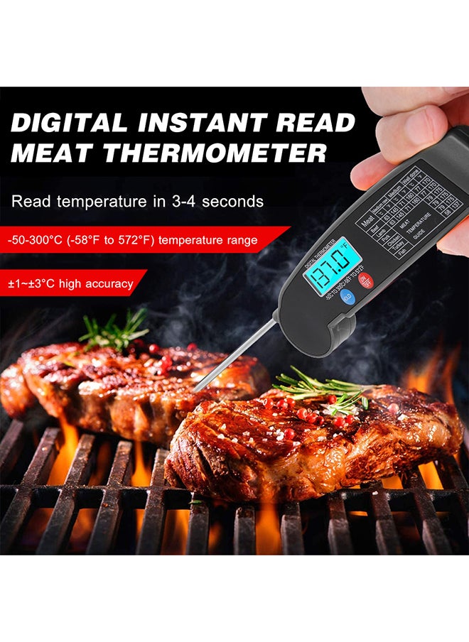 Digital Instant Read Meat Thermometer Black 20.00x1.50x7.50cm