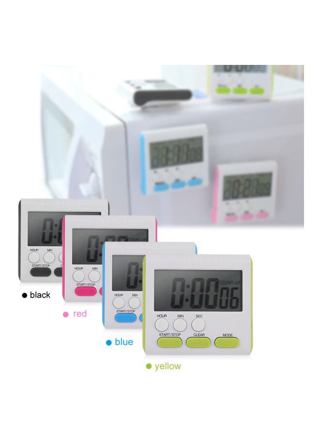 Multifunctional Kitchen Timer White/Black 7.5x7x1.5centimeter