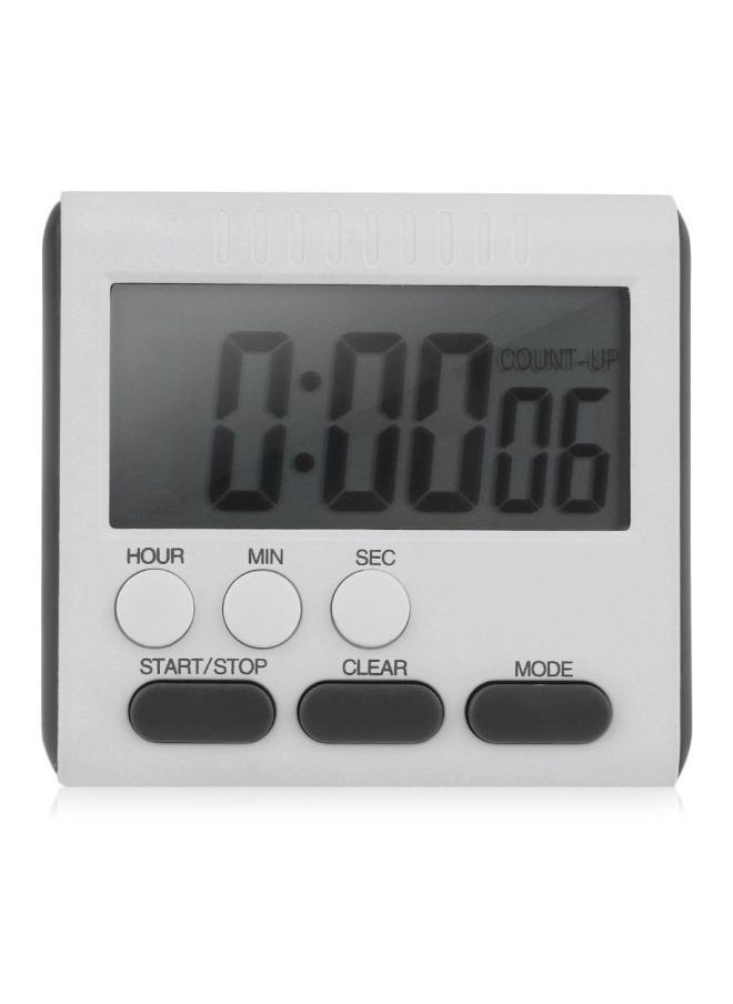 Multifunctional Kitchen Timer White/Black 7.5x7x1.5centimeter