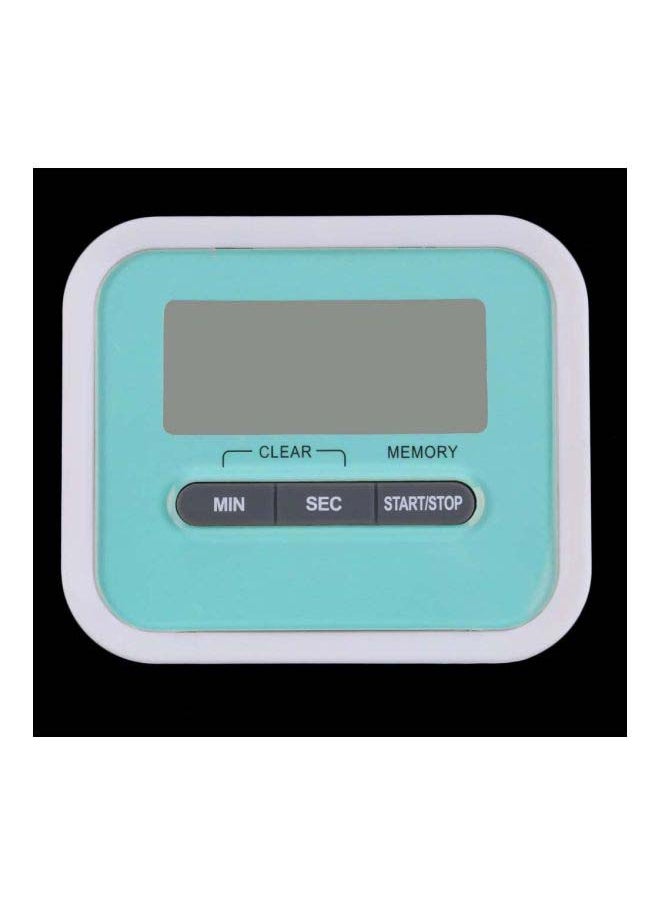 LCD Digital Cooking Timer Alarm Clock Green/White 7.3x6.2x2.0cm