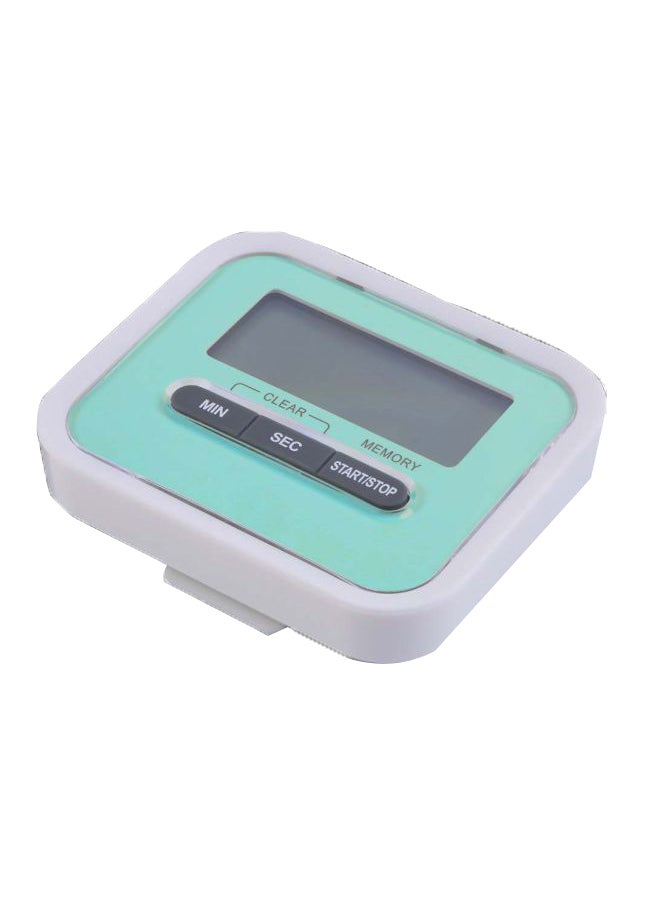 LCD Digital Cooking Timer Alarm Clock Green/White 7.3x6.2x2.0cm