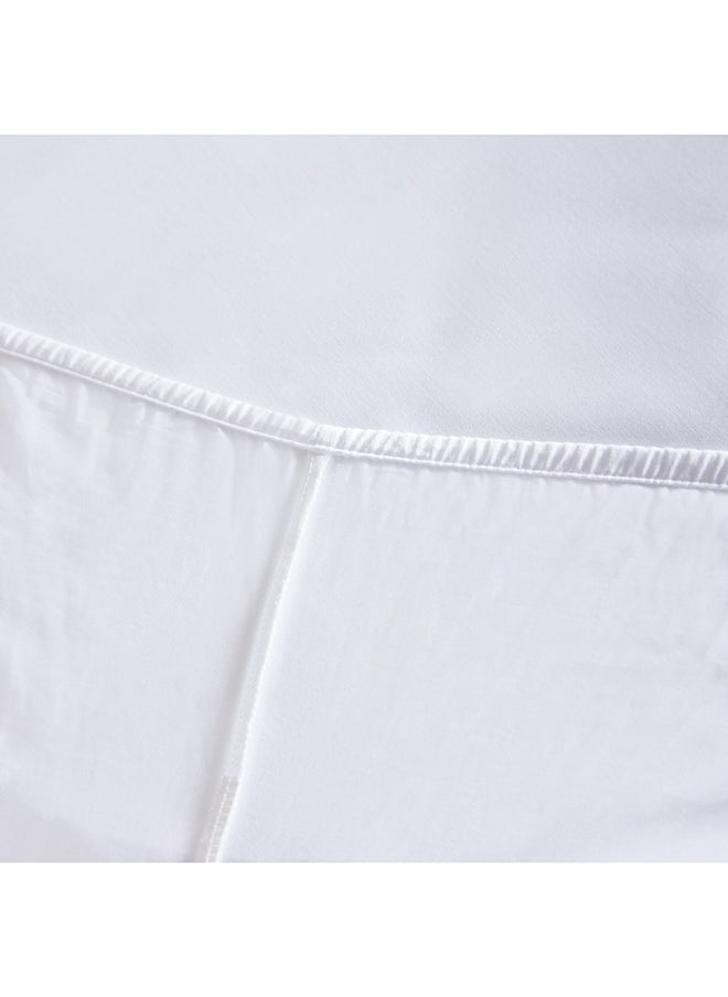 White Haven Pori Sateen Cotton Super King Fitted Sheet 200 x 33 x 200 cm White