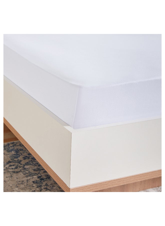 White Haven Pori 220TC Sateen Cotton King Fitted Sheet 200 x 33 x 180 cm