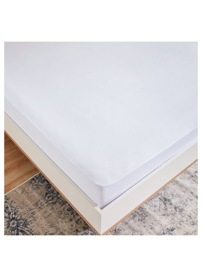 White Haven Pori 220TC Sateen Cotton King Fitted Sheet 200 x 33 x 180 cm