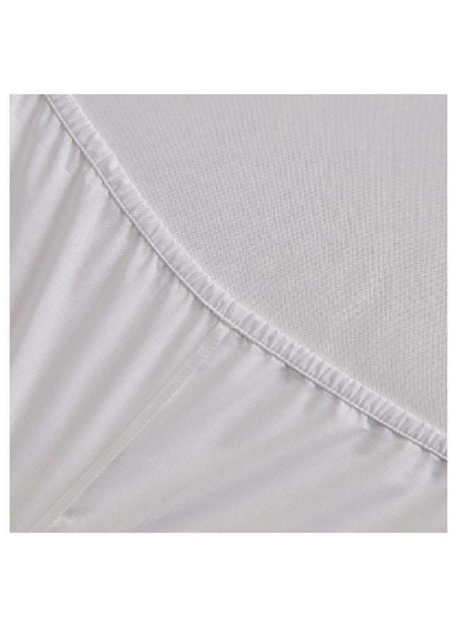 White Haven Geta 200TC Percale Cotton Queen Fitted Sheet 200 x 33 x 150 cm