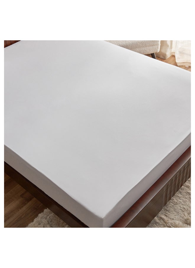 White Haven Geta 200TC Percale Cotton Queen Fitted Sheet 200 x 33 x 150 cm