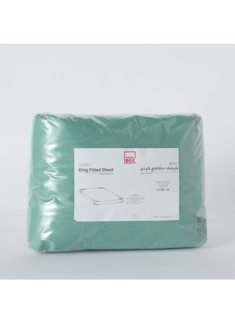 Derby Solid King Microfibre Fitted Sheet 200 x 25 x 180 cm