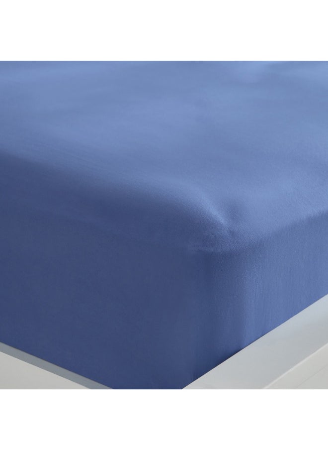 Derby Solid Microfiber Olympic Queen Fitted Sheet 160 X 200 X 25 Cm