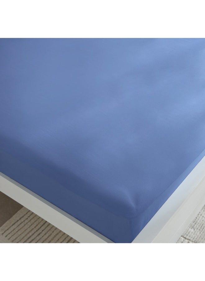 Derby Solid Microfiber Olympic Queen Fitted Sheet 160 X 200 X 25 Cm