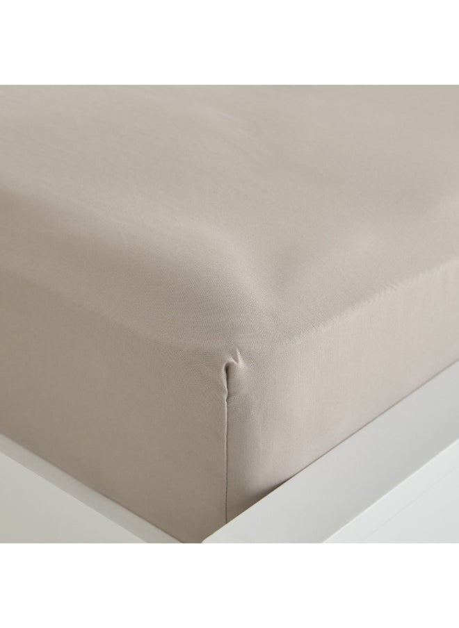 Derby Solid Microfiber Olympic Queen Fitted Sheet 160 X 200 X 25 Cm