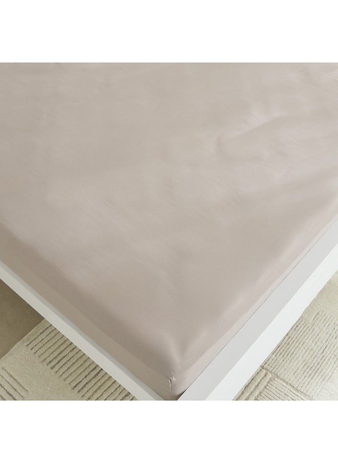 Derby Solid Microfiber Olympic Queen Fitted Sheet 160 X 200 X 25 Cm