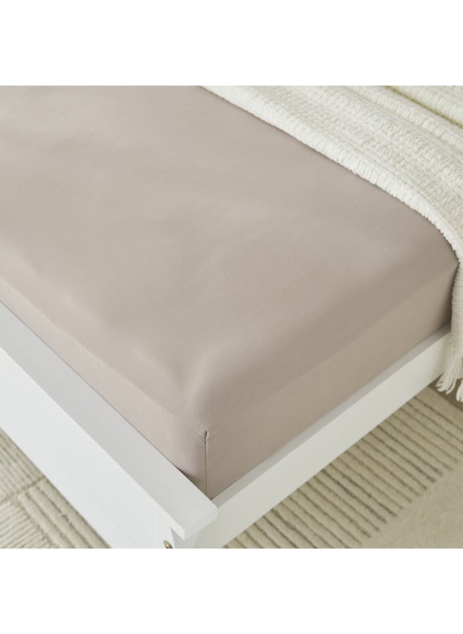 Derby Solid Microfiber Olympic Queen Fitted Sheet 160 X 200 X 25 Cm