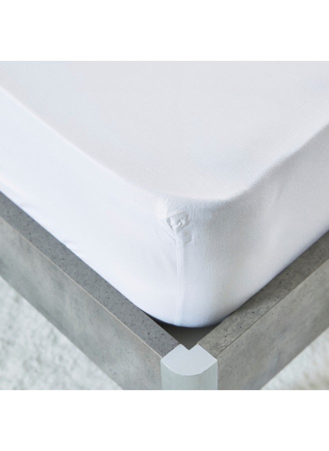 Ballina Solid Cotton Twin Fitted Sheet 200 x 33 x 120 cm