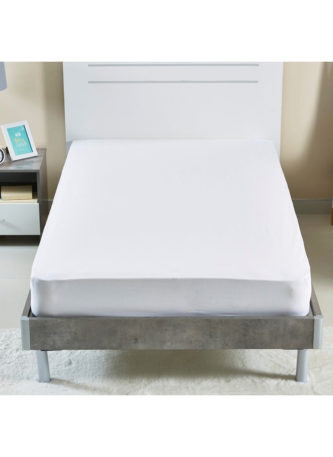 Ballina Solid Cotton Twin Fitted Sheet 200 x 33 x 120 cm